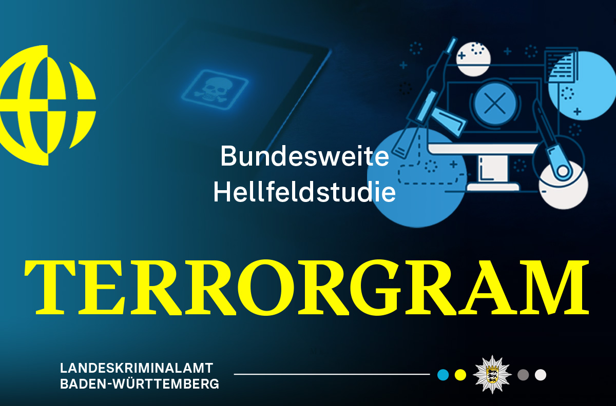 Helle Schrift auf dunklem Grund: Bundesweite Hellfeldstudie Terrorgram Landeskriminalamt Baden-Württemberg