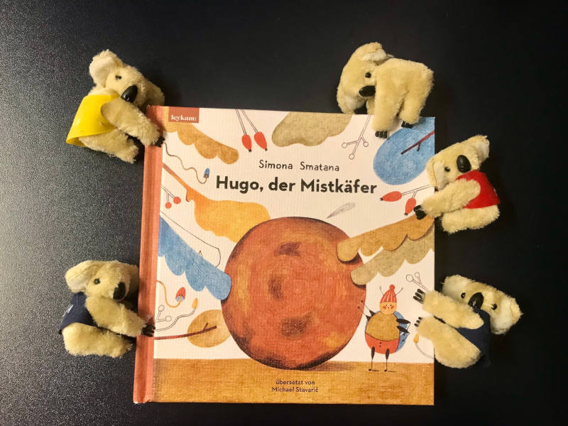 Hugo, der Mistkäfer Kinderbuch mit kleinen Faultierhaltern