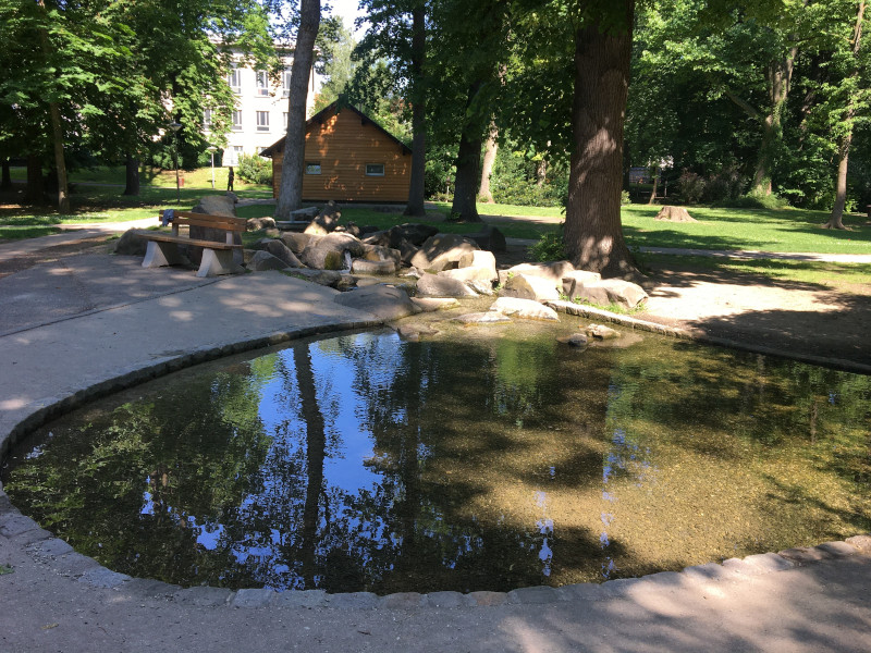 Park in St. Pölten Hammerpark, Wasserfläche zum Plantschen