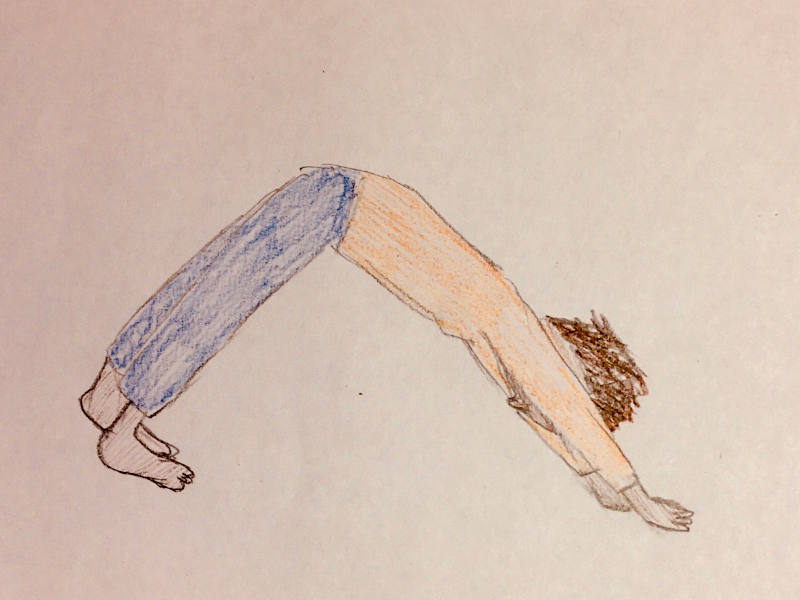 Zeichnung vom Herabschauenden Hund Yogapose