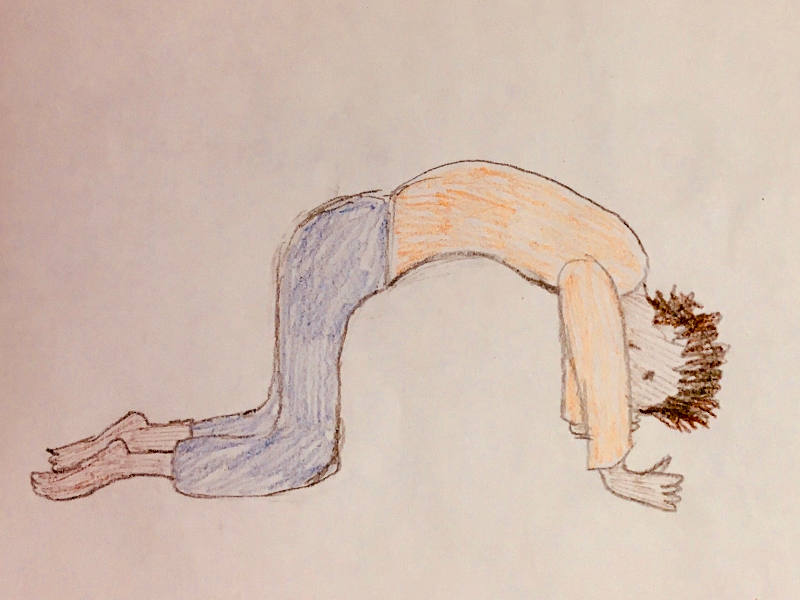 Katze Yoga-Pose gezeichnet