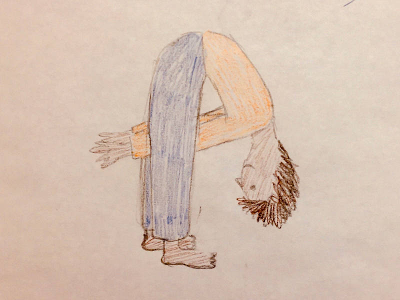 Elefant Yoga-Pose gezeichnet