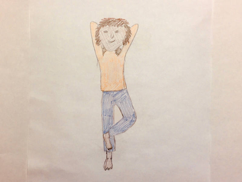 Flamingo Yoga-Pose gezeichnet