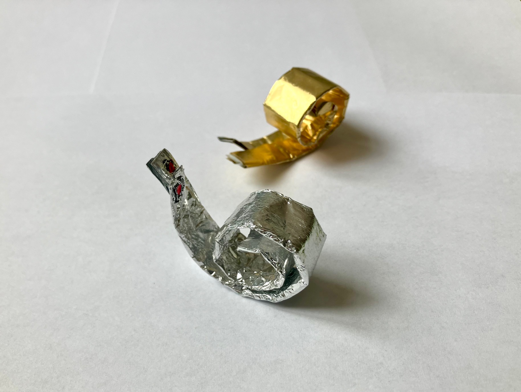 Schnecken aus Alufolie