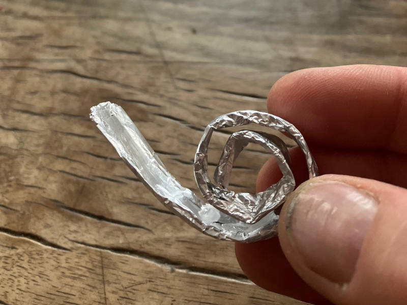 Schnecke Schnecke aus Alufolie