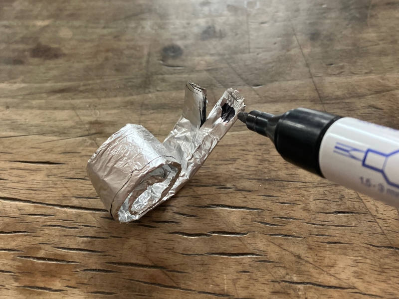 Schnecke Schnecke aus Alufolie