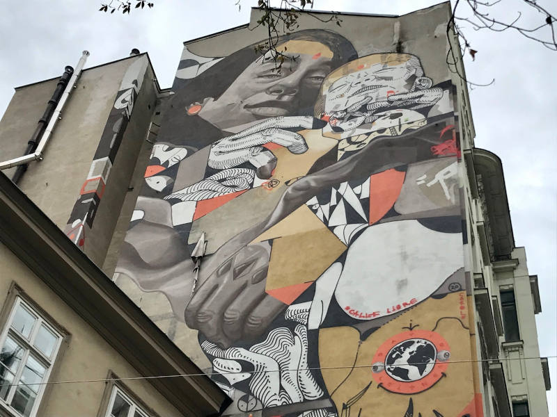 Großes Street Art Gemälde an einer fassade