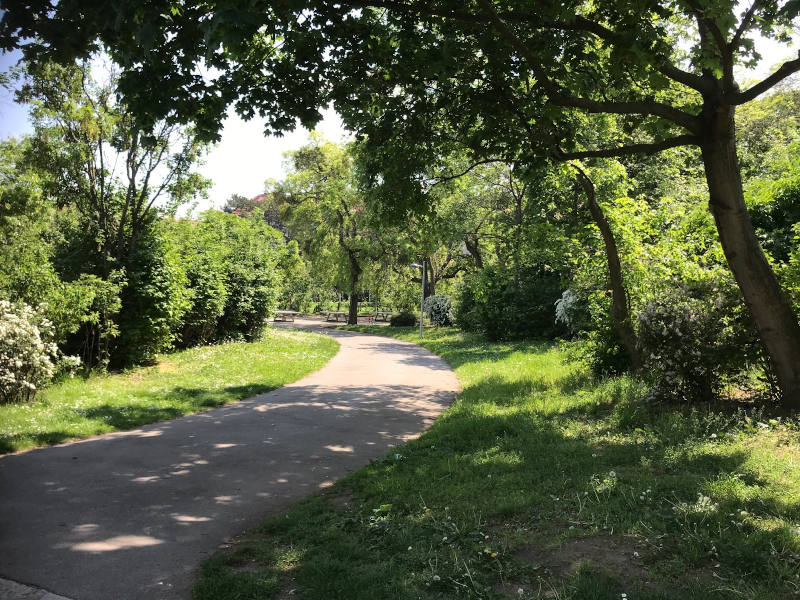 Herderpark Asphaltierter Weg im Grünen