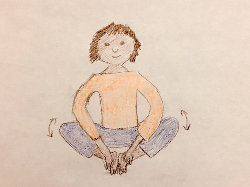 Schmetterling Schmetterling Yoga-Pose gezeichnet