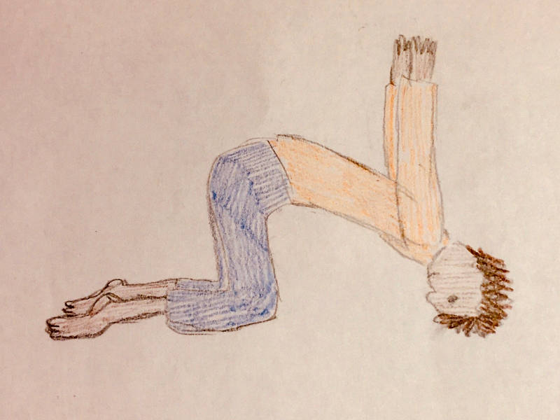 Hase Yoga-Pose gezeichnet