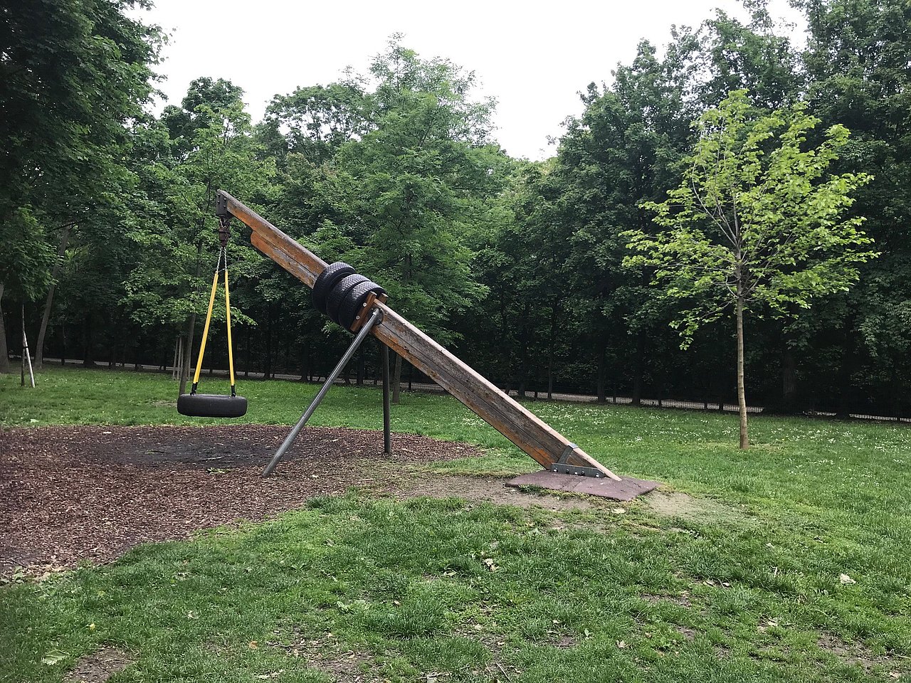 Schaukel aus einem Autoreifen