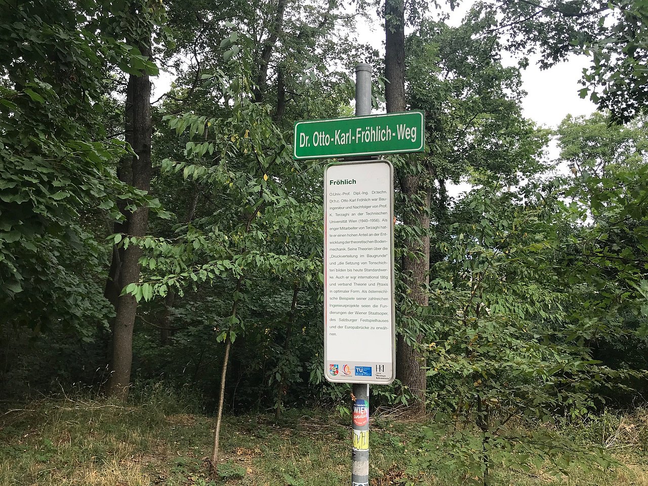 Schild "Dr. Otto Karl Fröhlich Weg"