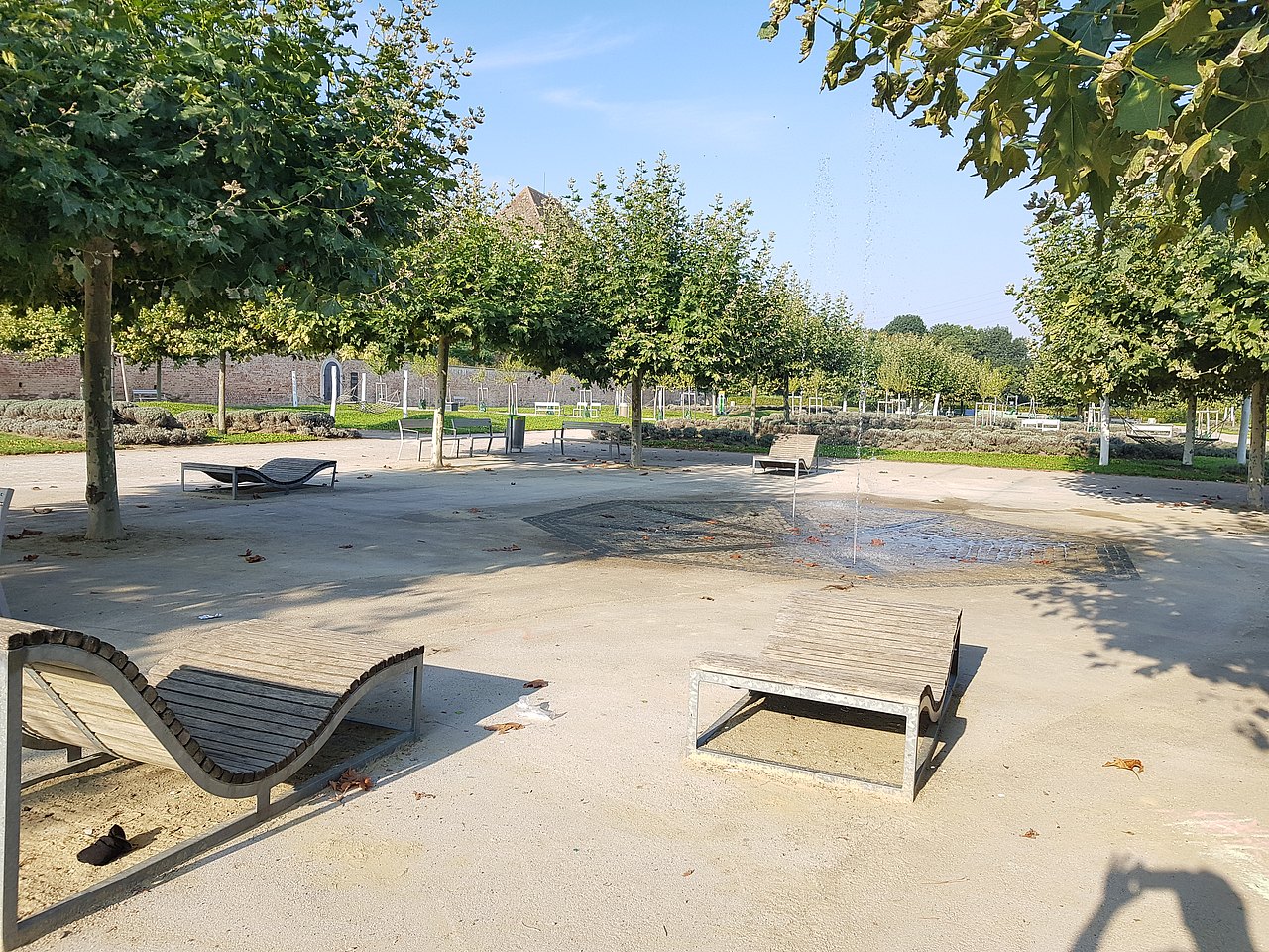 Liegen neben Bäumen draußen