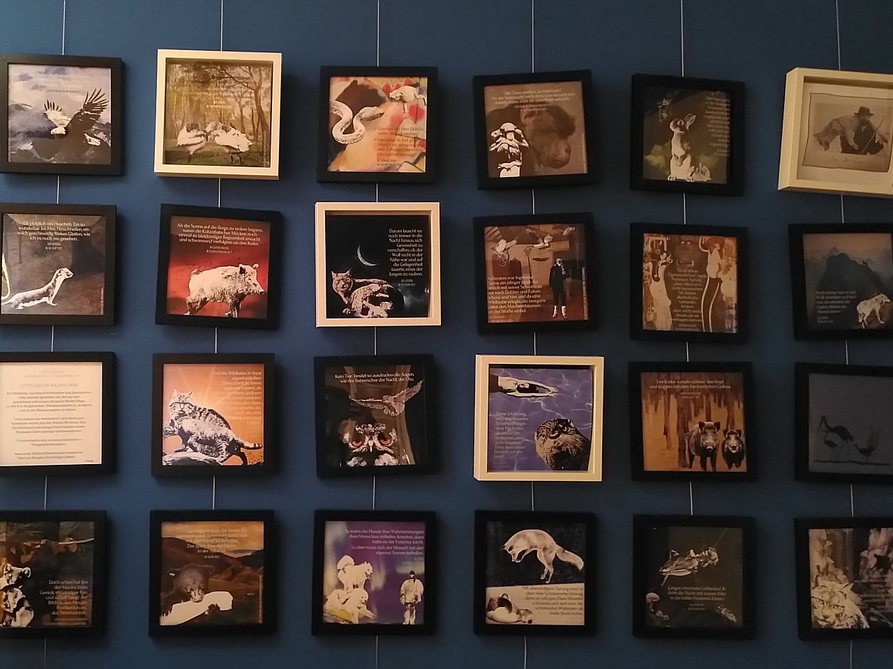 Bebildert Zitate von Otto Alscher, eingerahmt auf einer Wand. 