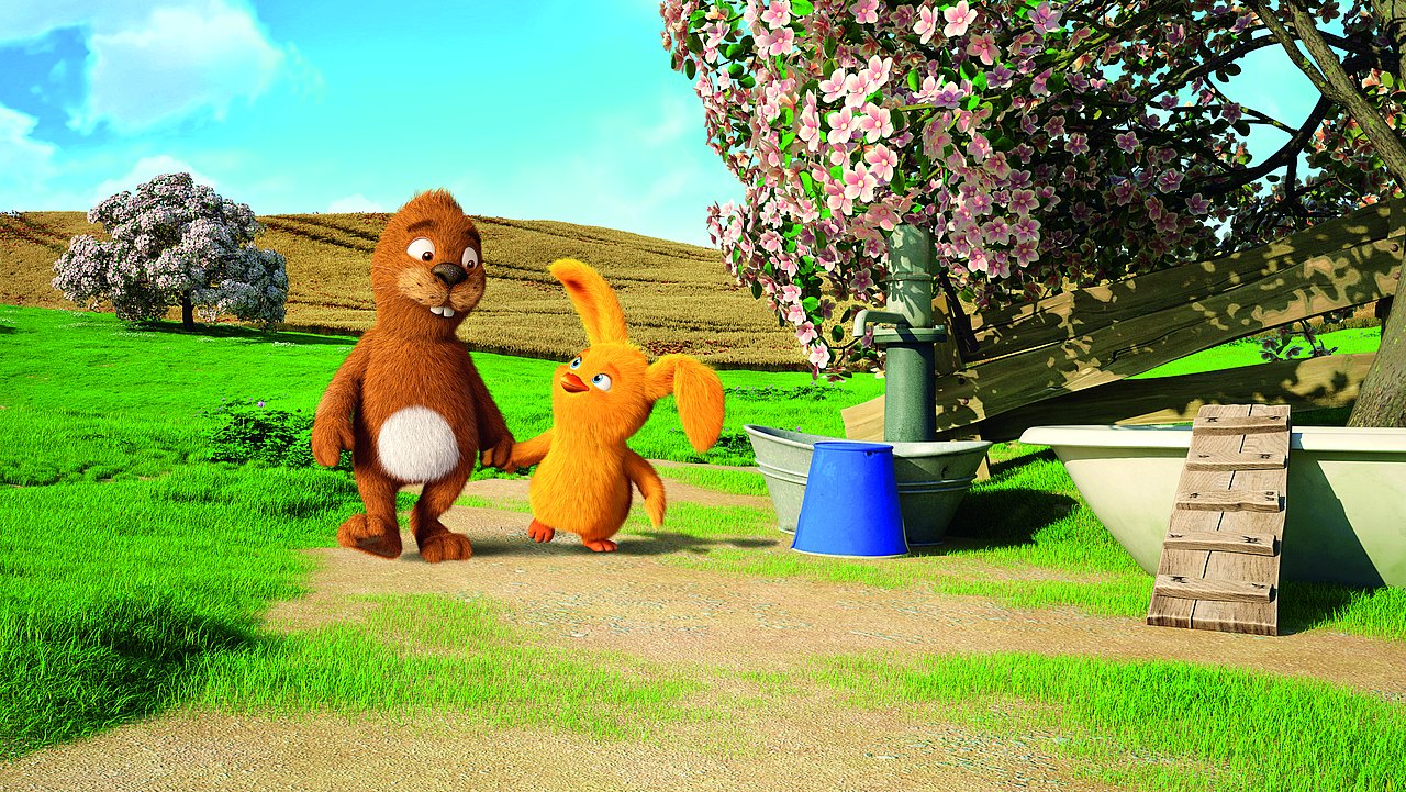 Filmbild von Keinohrhase und Zweiohrküken