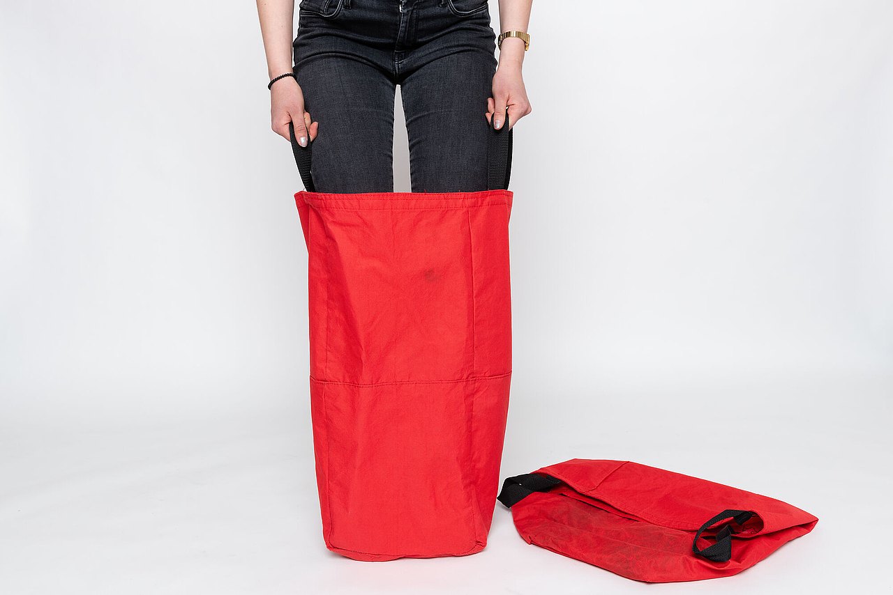 Textilsack für eine Person mit Griffen